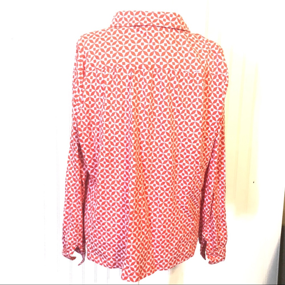 BODEN Geometric Print Button Down Jersey Shirt - Picture 5 of 8